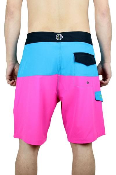 Плажни къси панталони MAUI Neon Aloha Board Blue