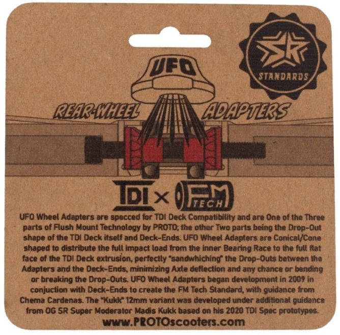 Proto UFO Rear Wheel Adapters 12/30mm Red