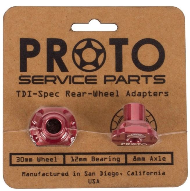 Proto UFO Rear Wheel Adapters 12/30mm Red